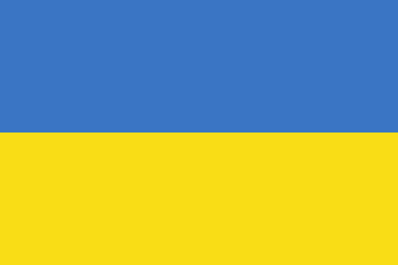 Ukrainische Flagge in den Farben blau und gelb